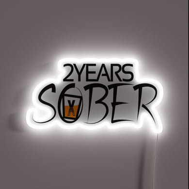Two years sober milestone celebrated with vibrant LED neon sign