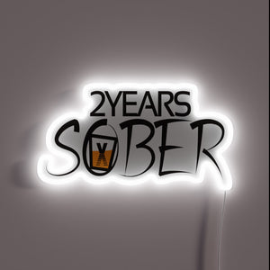 Two years sober milestone celebrated with vibrant LED neon sign