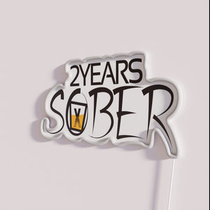 Neon Recovery Sign for 2 Year Sobriety Milestone Gift Inspiration