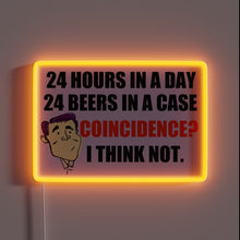 Charger l&#39;image dans la galerie, Vibrant RGB Neon Sign Displaying Beer Case Quantity: 24 Beers