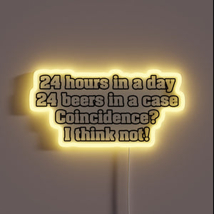 RGB Neon Sign: 24/7 Beer Fueled Dedication in Bright Glowing Letters