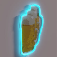 Charger l&#39;image dans la galerie, Bar decor featuring colorful neon sign with three mug design