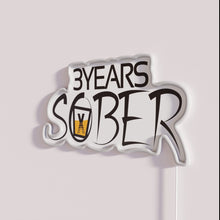 Charger l&#39;image dans la galerie, Neon Sobriety Celebration Sign with RGB Colors, 3 Years Sober
