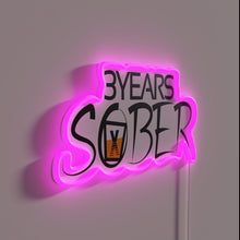 Charger l&#39;image dans la galerie, Three years of sobriety celebrated with vibrant colorful neon sign
