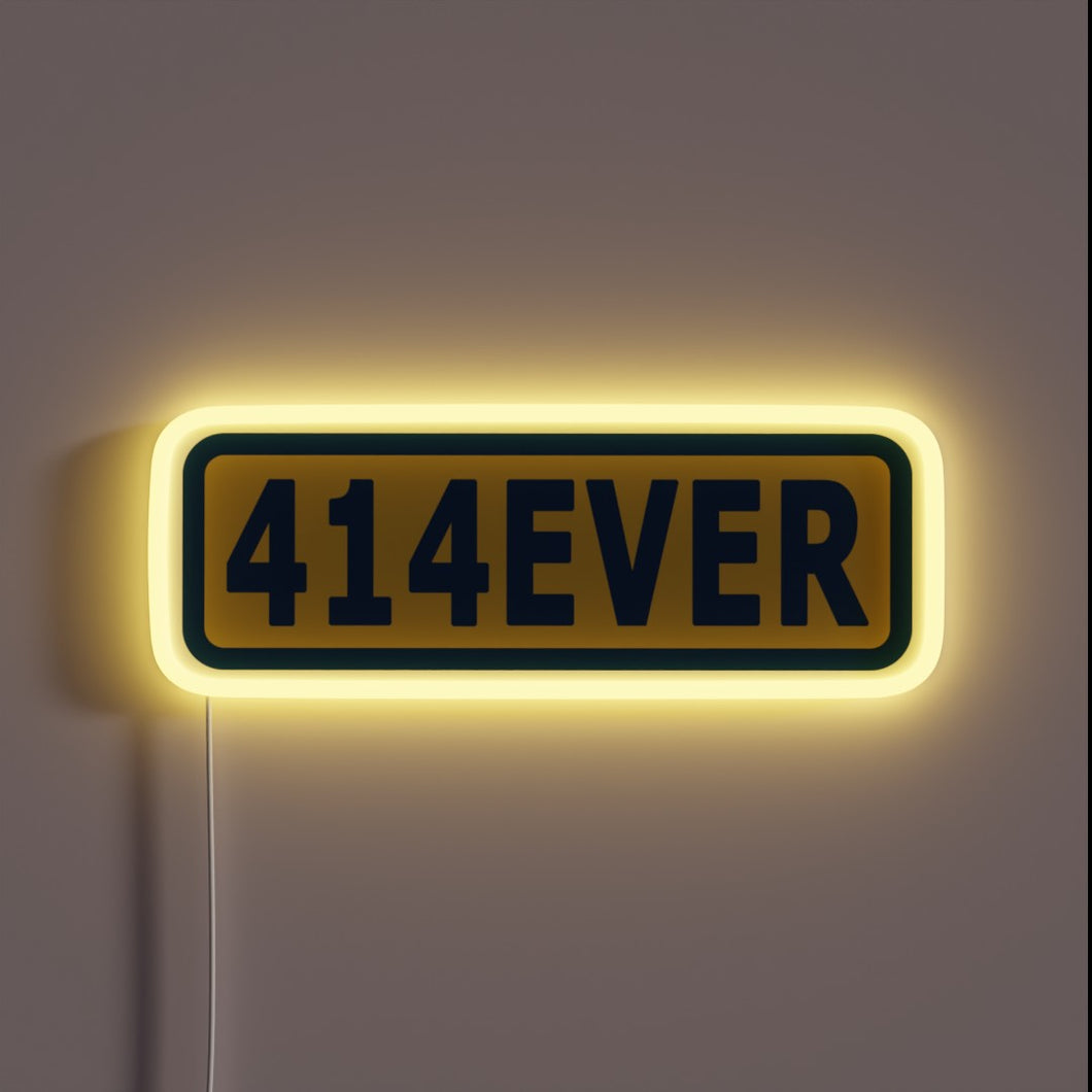 Eye-catching customizable 414EVER RGB LED neon bar sign display.