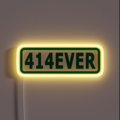 Electric RGB glow 414EVER logo neon sign with customizable colors