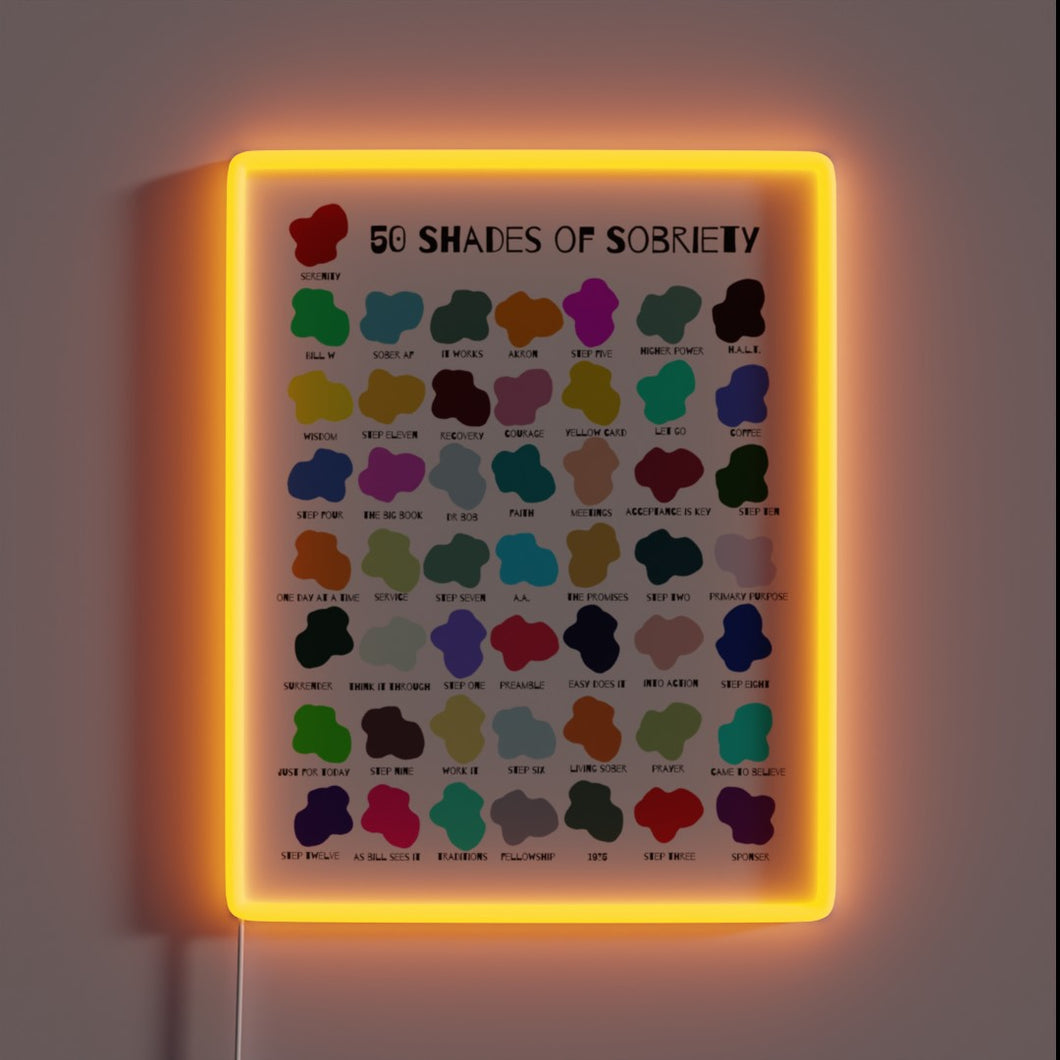 Addiction Recovery Support Illuminated Sign with Vibrant 50-Color RGB Lighting.