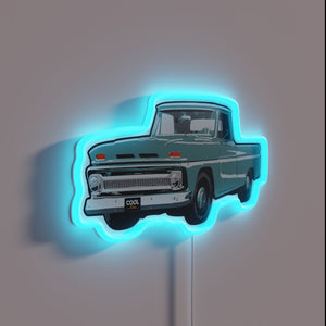 Electric Aqua Blue and White Neon Sign Artwork Display