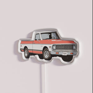 Vibrant 1967-1972 Chevrolet Orange C/10 Pickup Customizable RGB Neon Wall Decoration