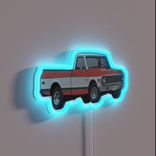 Charger l&#39;image dans la galerie, Vintage Orange Semi Truck Neon Sign with Colorful Nighttime Glow Effect