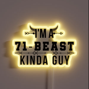 Electric sign boasting bold 'Beast Mode' personality and flair.