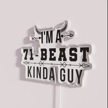 Charger l&#39;image dans la galerie, Vibrant &#39;71 Beast Kinda Guy&#39; Red Green Blue Neon Wall Sign