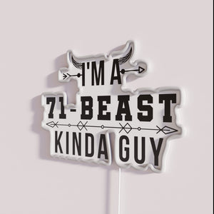 Vibrant '71 Beast Kinda Guy' Red Green Blue Neon Wall Sign