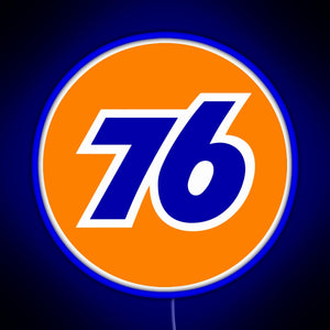 76 Gas logo RGB neon sign blue