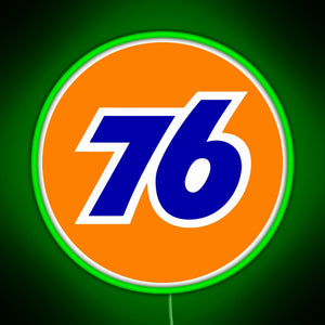 76 Gas logo RGB neon sign green