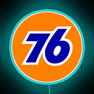 76 Gas logo RGB neon sign lightblue 