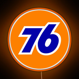 76 Gas logo RGB neon sign orange