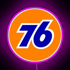 76 Gas logo RGB neon sign  pink