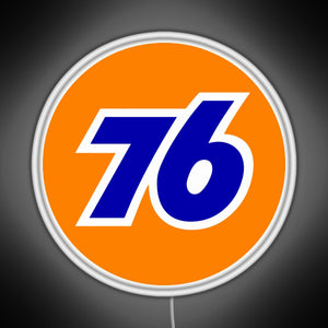 76 Gas logo RGB neon sign white 