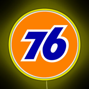76 Gas logo RGB neon sign yellow