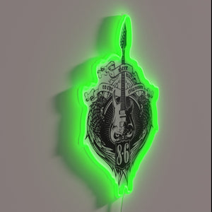 Vintage German Beer Sign with Bavaria Logo in Neon RGB