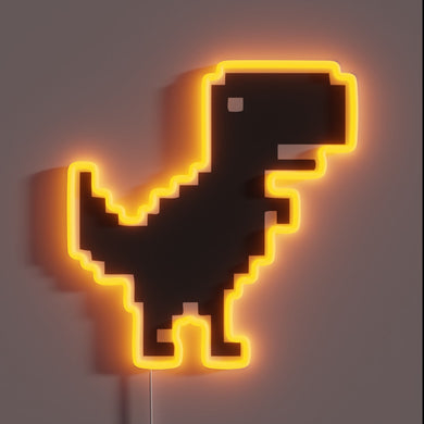 8-bit Dino neon sign – a nostalgic tribute to the offline Chrome game.