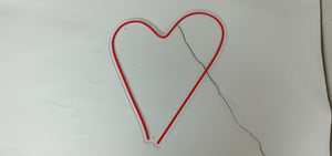 Red heart neon sign