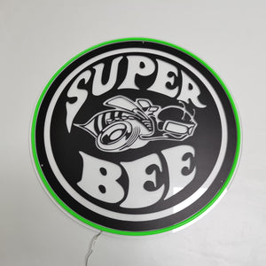 SUPER BEE Green logo neon light
