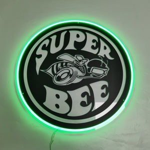 SUPER BEE Green neon sign