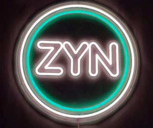 Light Blue Zyn neon led signs
