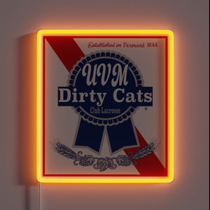 Vibrant LED Cat Tower Neon Sign with Dirty Cats design