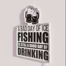 Charger l&#39;image dans la galerie, Neon Ice Fishing Pub Decor for Beer Loving Anglers Everywhere