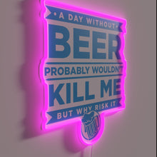 Charger l&#39;image dans la galerie, Whimsical beer lover&#39;s warning to take drinking habits seriously always.