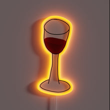 Charger l&#39;image dans la galerie, Vibrant RGB neon glow illuminates a perfect glass of wine.
