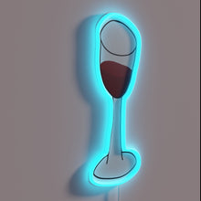 Charger l&#39;image dans la galerie, Colorful Neon Sign Illuminates Room with Glass of Wine Design