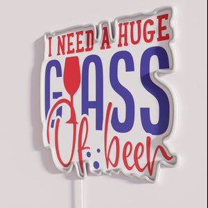 RGB Colorful Bar Decorative Neon Sign A Huge Glass Beer