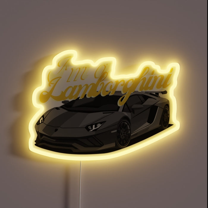 Eye-catching Lamorghini-inspired RGB neon sign for enthusiasts and car lovers.