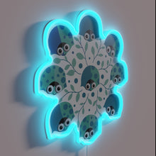 Charger l&#39;image dans la galerie, Lovely ladybird silhouette in pastel spearmint and liquorice colours glows