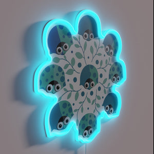 Lovely ladybird silhouette in pastel spearmint and liquorice colours glows