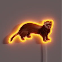 Charger l&#39;image dans la galerie, Vibrant Neon Ferret Light Box - Whimsical Semi-Realistic Animal Decor