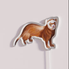Charger l&#39;image dans la galerie, Vibrant, semi-realistic ferret-themed neon light decoration for bedroom or home.