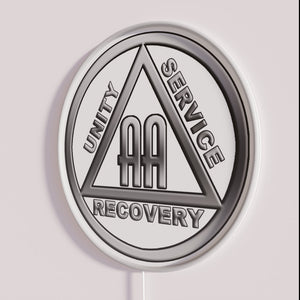 Neon AA Symbol Wall Decor in Black and White Accents
