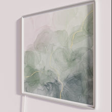 Charger l&#39;image dans la galerie, Vibrant abstract pink &amp; green neon wall art with metallic accents