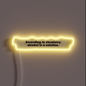 Chemistry Lab Decoration Sign: Alcohol Definition in Bold Neon Letters