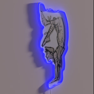 Vintage Neon Sign with Acrobat Elmer Character in RGB Color