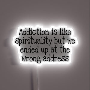 Addiction as twisted spirituality: misplaced devotion in neon glow.