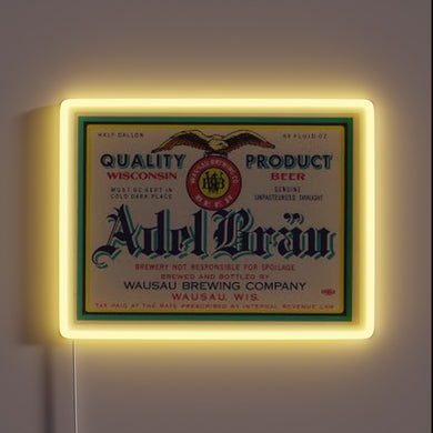 Neon RGB Sign Displaying Icy Colors of German Beer Adel Brau