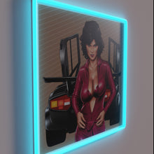 Charger l&#39;image dans la galerie, Adrienne Barbeau&#39;s iconic face shines brightly in bold neon lights.