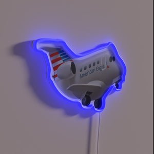 Vintage Aviation Decor: AE CRJ700 Plane Livery Logo Illuminated Sign