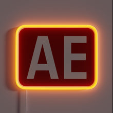 Charger l&#39;image dans la galerie, Personalized AE initials in vibrant RGB LED neon sign artwork